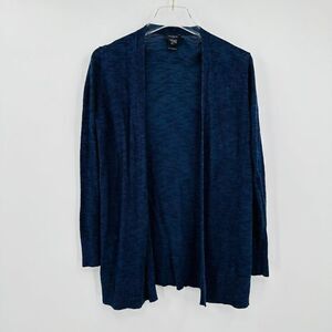 Ann Taylor Size Small Navy Blue Open Front Thin Knit Long Sleeve Cardigan